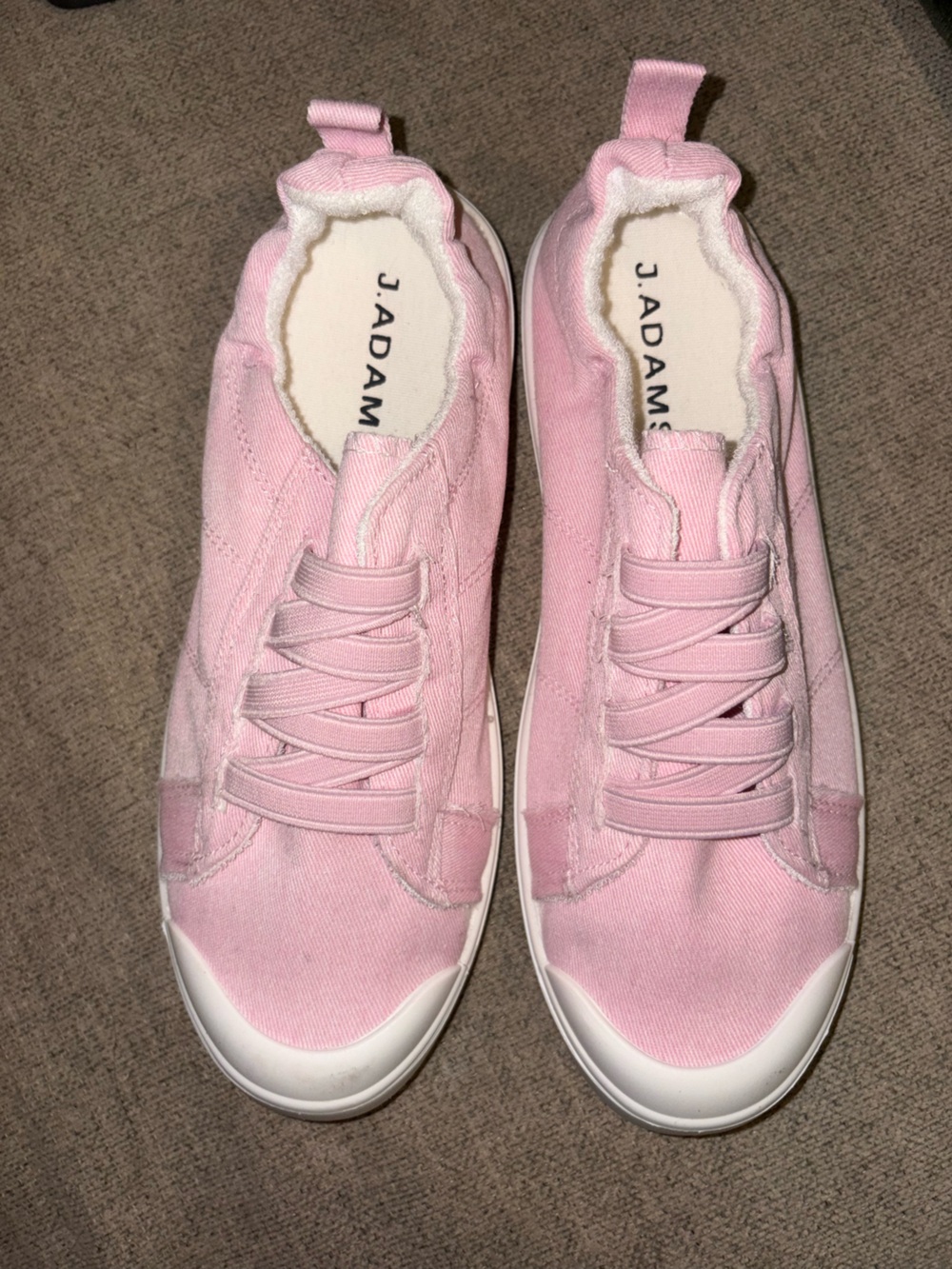 J. Adams Taylor Pink Canvas Slip On Sneakers Size 7